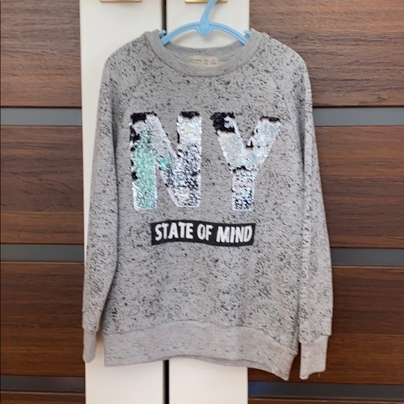 Zara boys sequins NY sweatshirt size 7 - Picture 4 of 4